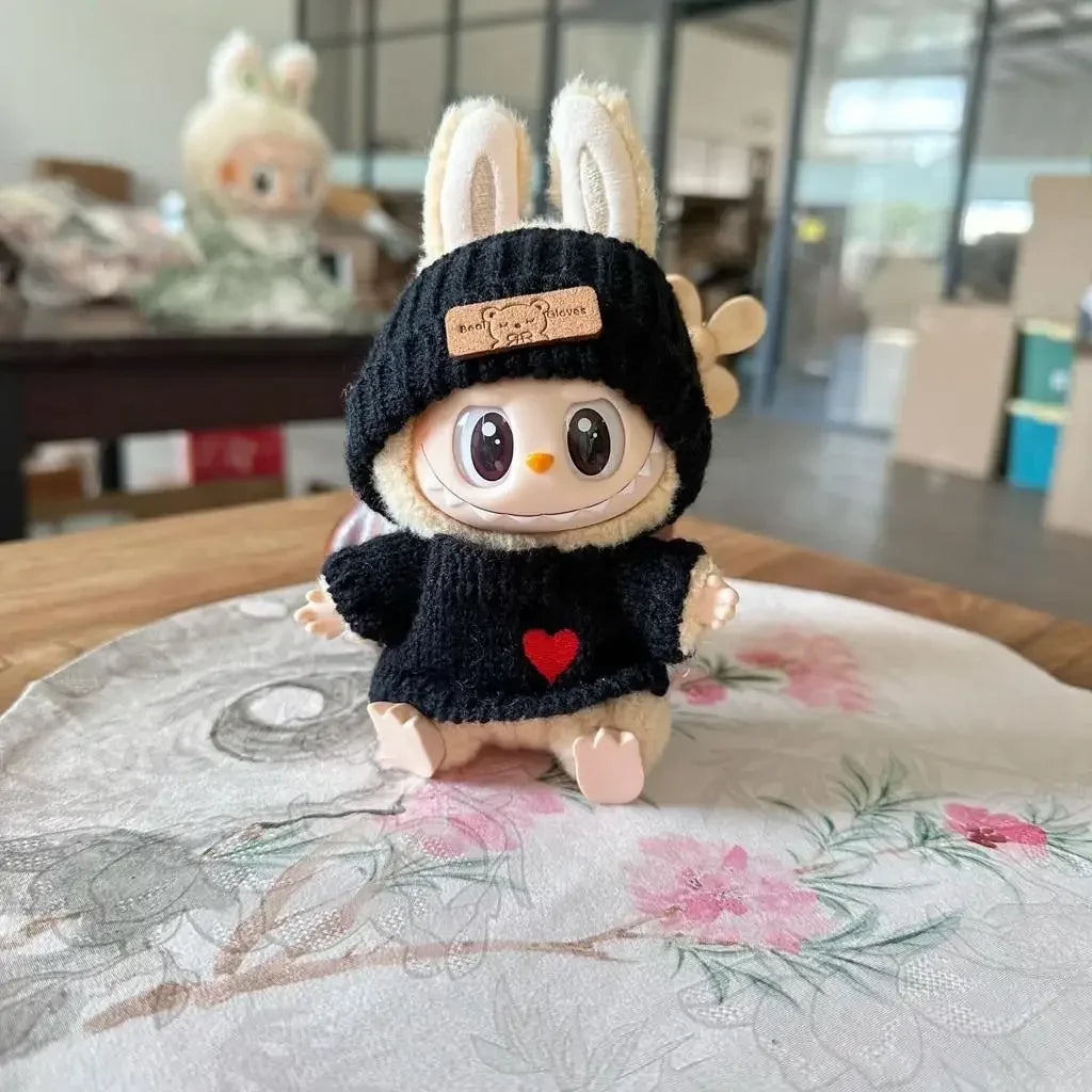 17cm Toy Doll Clothes for Labalbu Accessories Luxury Backpack New Original Clothing for Labbubu Sweater Outfit Mini Cute Bag Hat